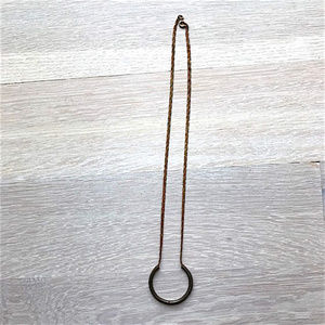 Brass vintage necklace Open circle U shape